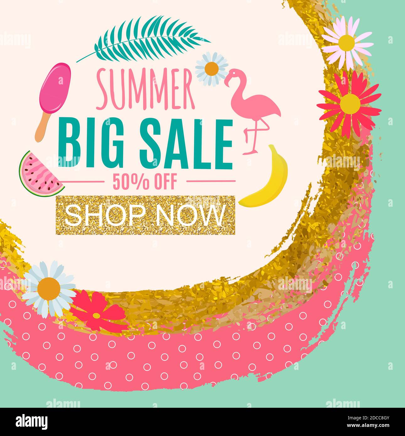 Summer Sale Abstract Banner Background Illustration Stock Photo - Alamy