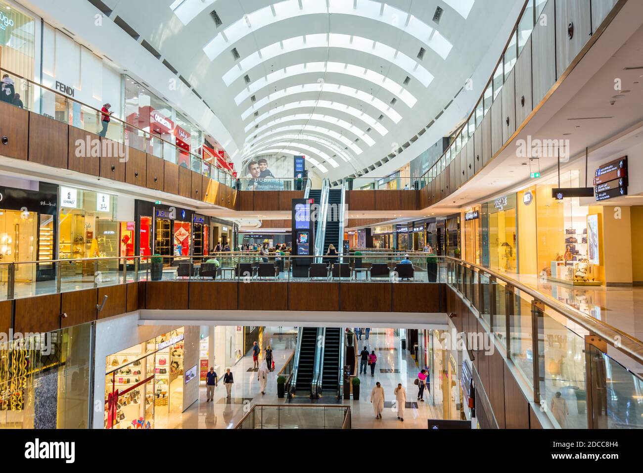 Interiors of Dubai mall, one of the world's largest shopping malls in ...