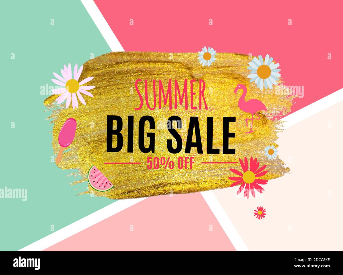 Summer Sale Abstract Banner Background Illustration Stock Photo - Alamy