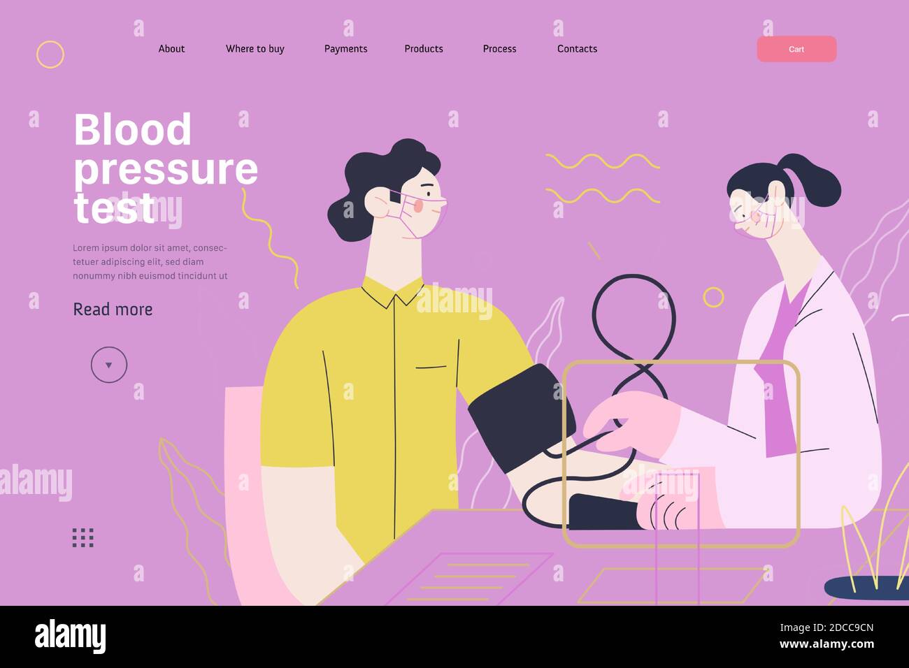 Medical tests template blood pressure test modern flat vector