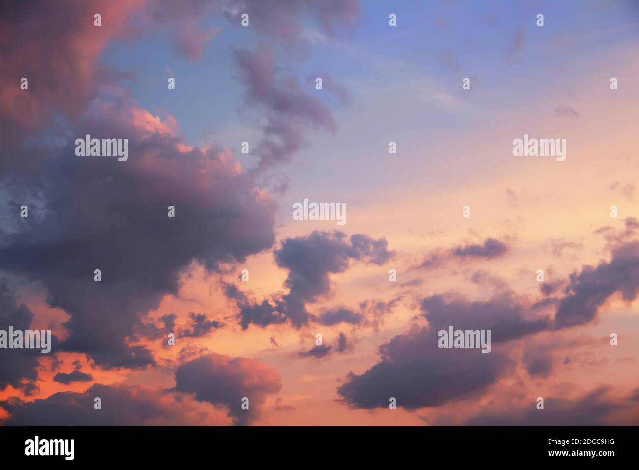 Beautiful sunset sky with colorful evening clouds Stock Photo - Alamy