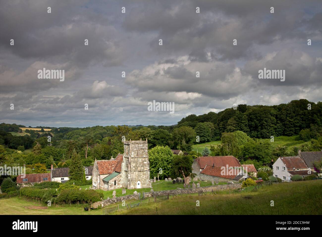 The village of Sutton Mandeville near Tisbury in Wiltshire. Stock Photo