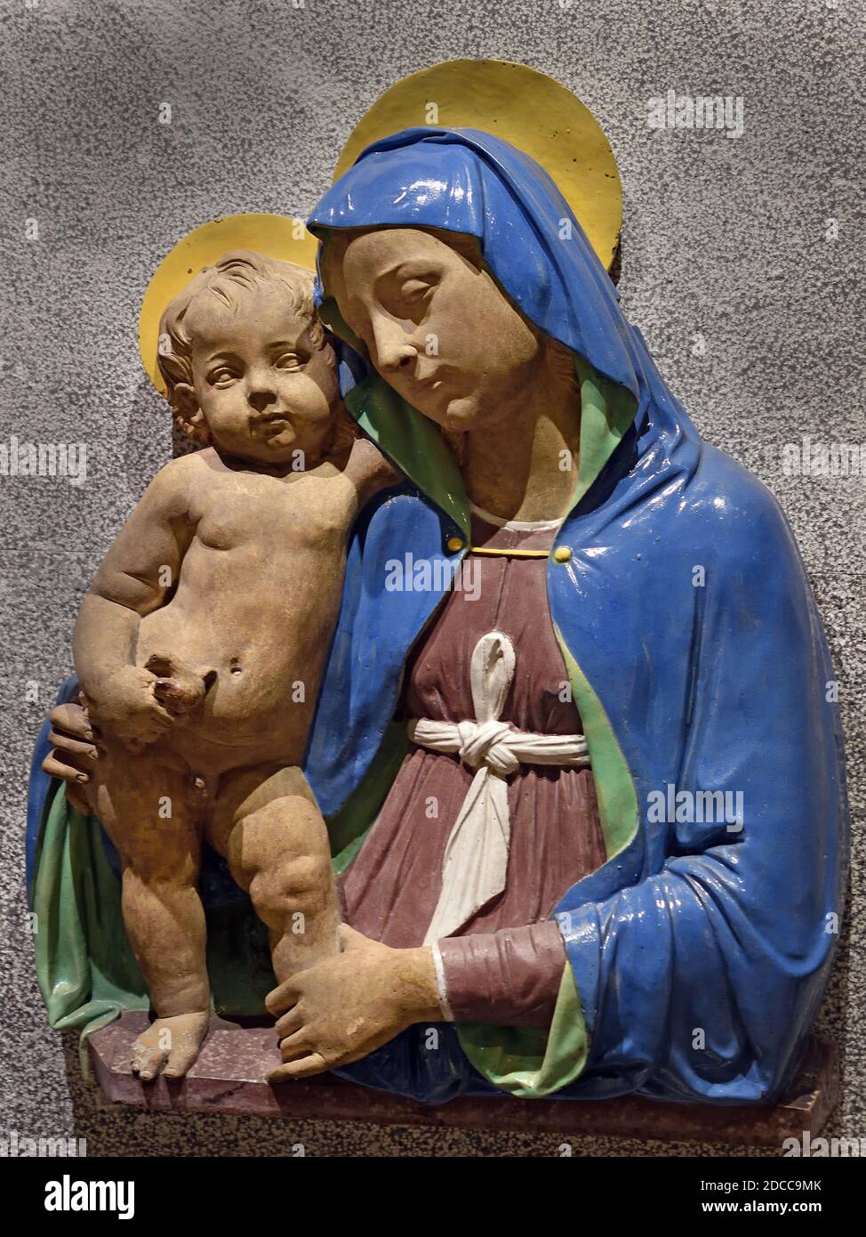 Virgin Mary Jesus Christ Child 1500 Andrea della Robbia Italian Italy  Early Renaissance Sculptor 1435-1525 FLORENCE Stock Photo