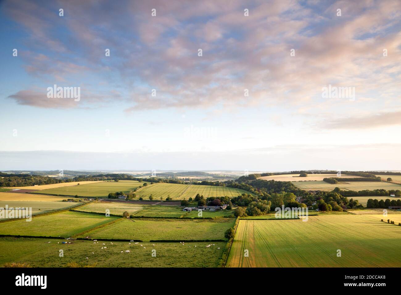 A view of the Nadder Valley near Fovant in Wiltshire. Stock Photo