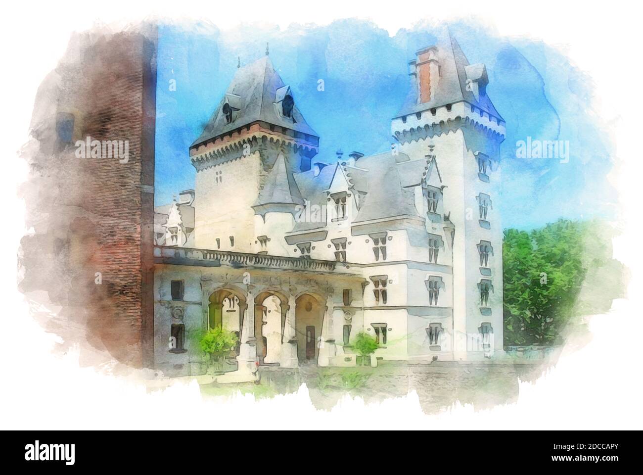 The Castle of Pau is a historic building located in the center of the city of Pau Stock Photo