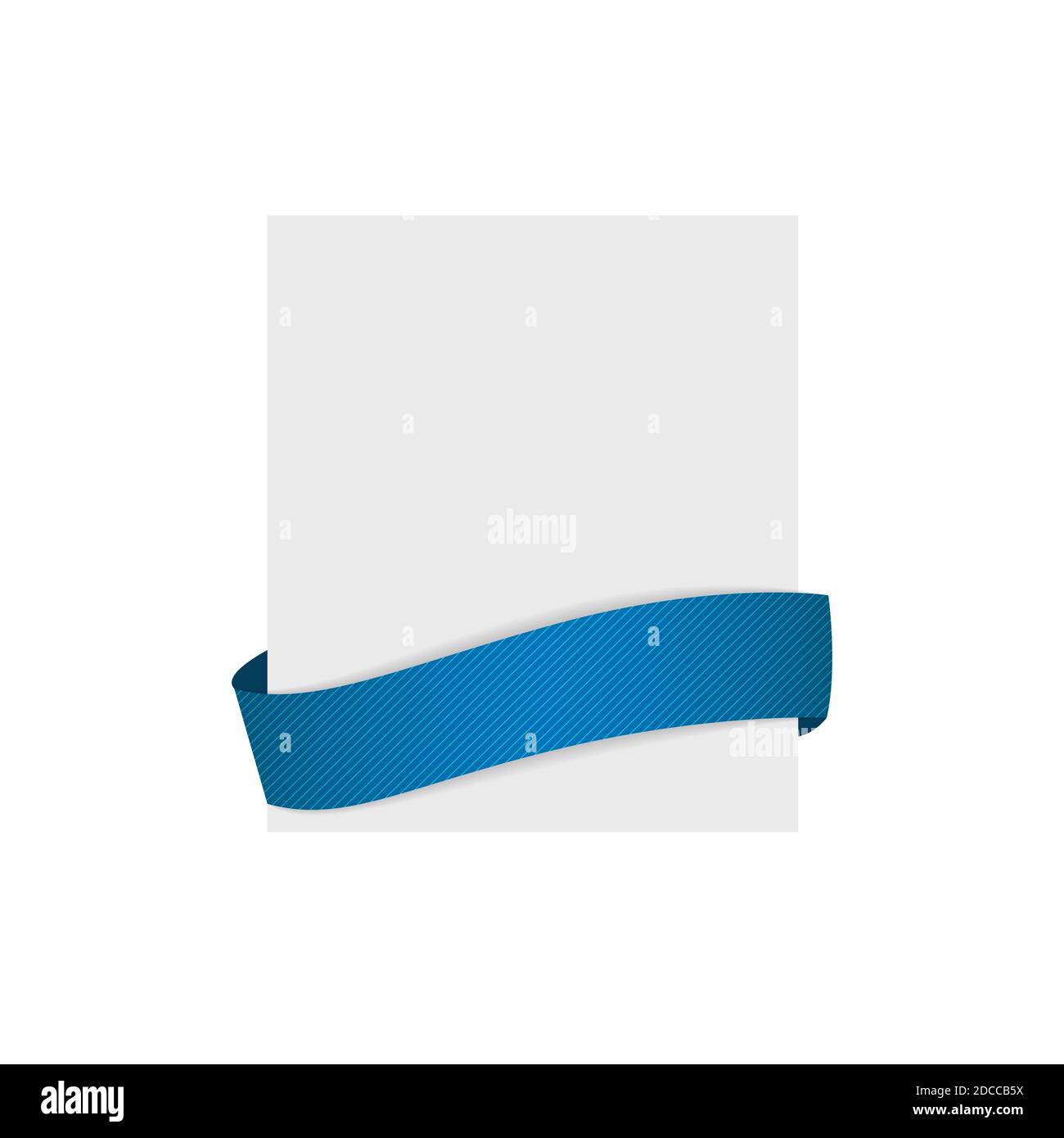 White Blank Card Template with Ribbon. Illustration Stock Photo - Alamy