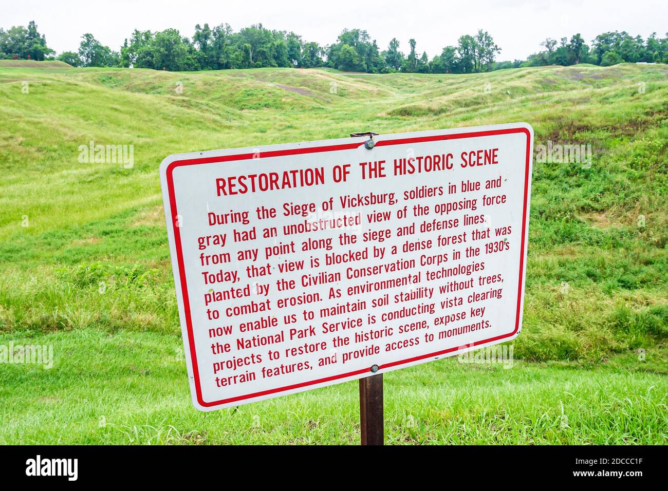 Mississippi Vicksburg National Military Park,Civil War battle seige site battlefield,historic restoration, Stock Photo