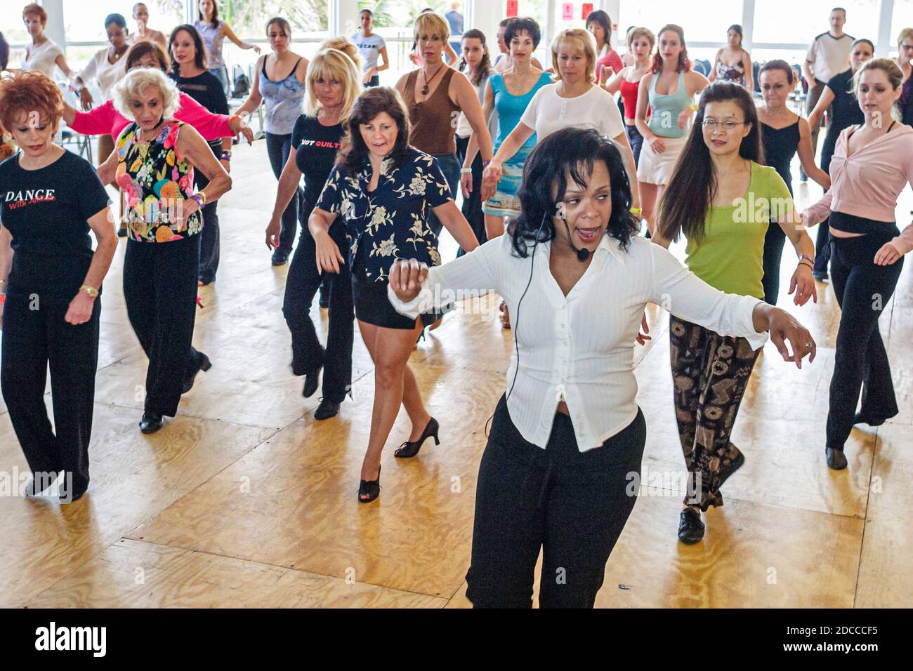 Miami Beach Florida,Deauville Beach Resort hotel,International Hustle & Salsa Competition,dancers dancing Black African man men woman female women cou Stock Photo