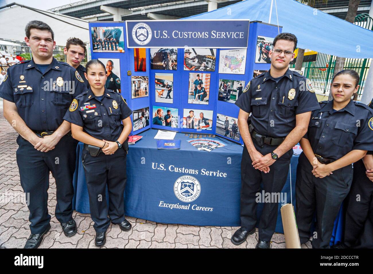 Miami Florida,Riverday Miami River event festival,Jose Marti Park fair U.S. Customs Service Explorers,exhibit exhibitor recruiting recruitment,law enf Stock Photo