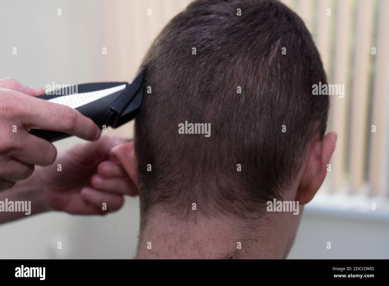 A close-up back view of a teenage boy having his hair cut with clippers at home Stock Photo - Alamy A close-up back view of a teenage boy having his hair cut with clippers at home Stock Photo - Alamy