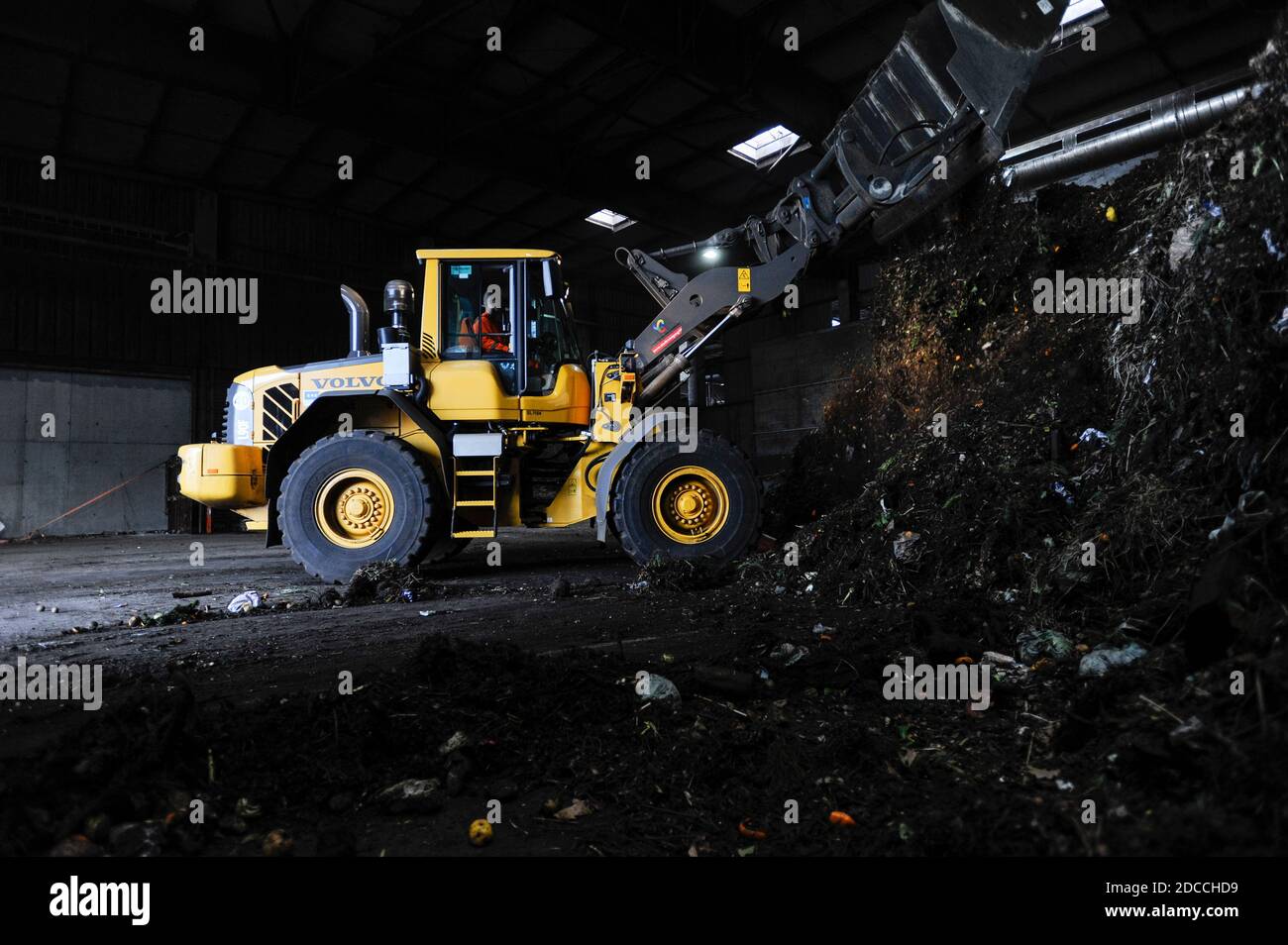 GERMANY, Hamburg, compost factory and biogas plant , organic waste is ...