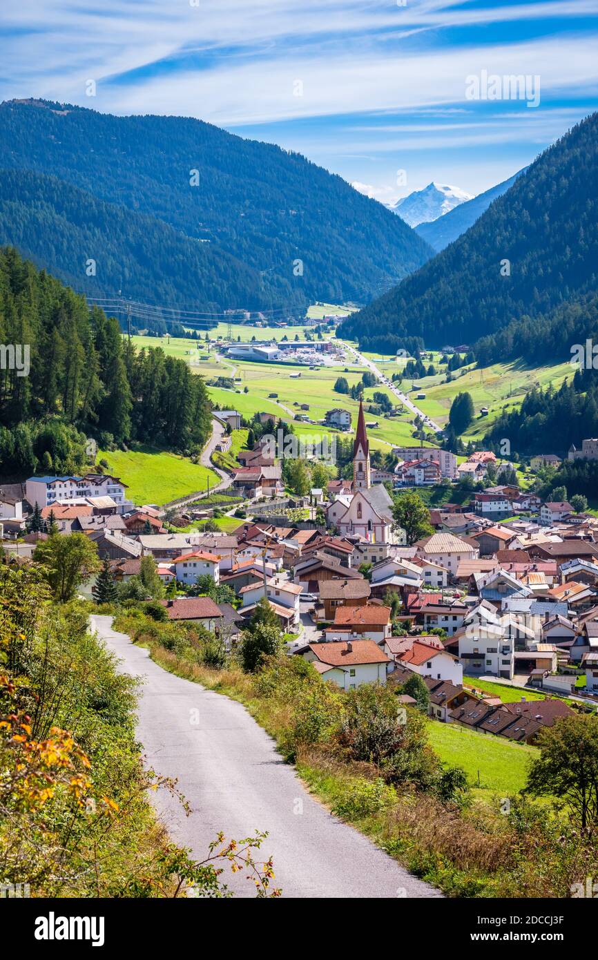 Mountains surrounding the Austrian village Nauders. Both Italy (the region Alto Adige is connected by the Resia Pass) and Switzerland are close Stock Photo