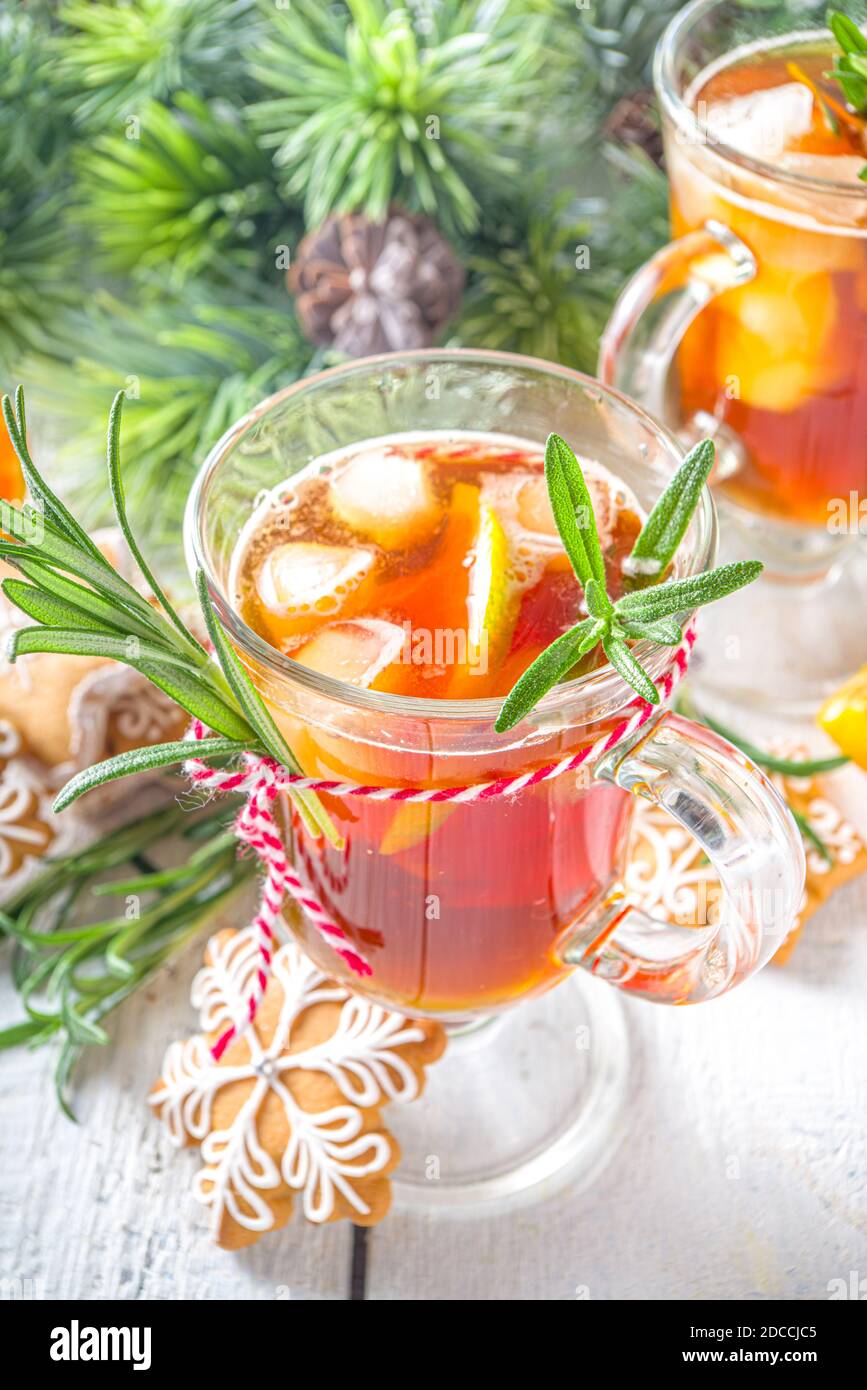 Iced Rosemary Coffee. Cold Espresso Coffee Drink, coffee shakerato with