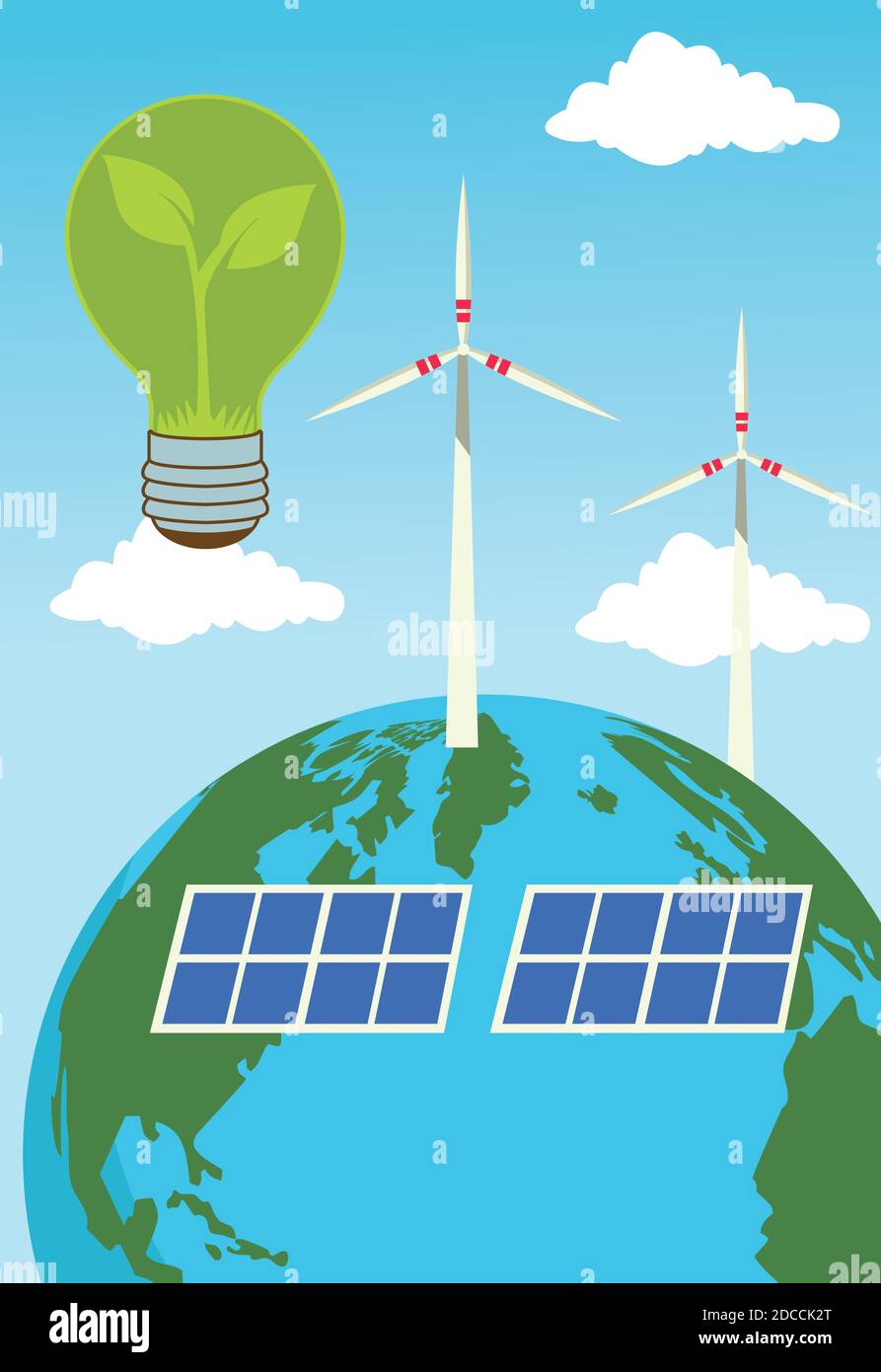 save the world environmental poster with earth planet and energy ...