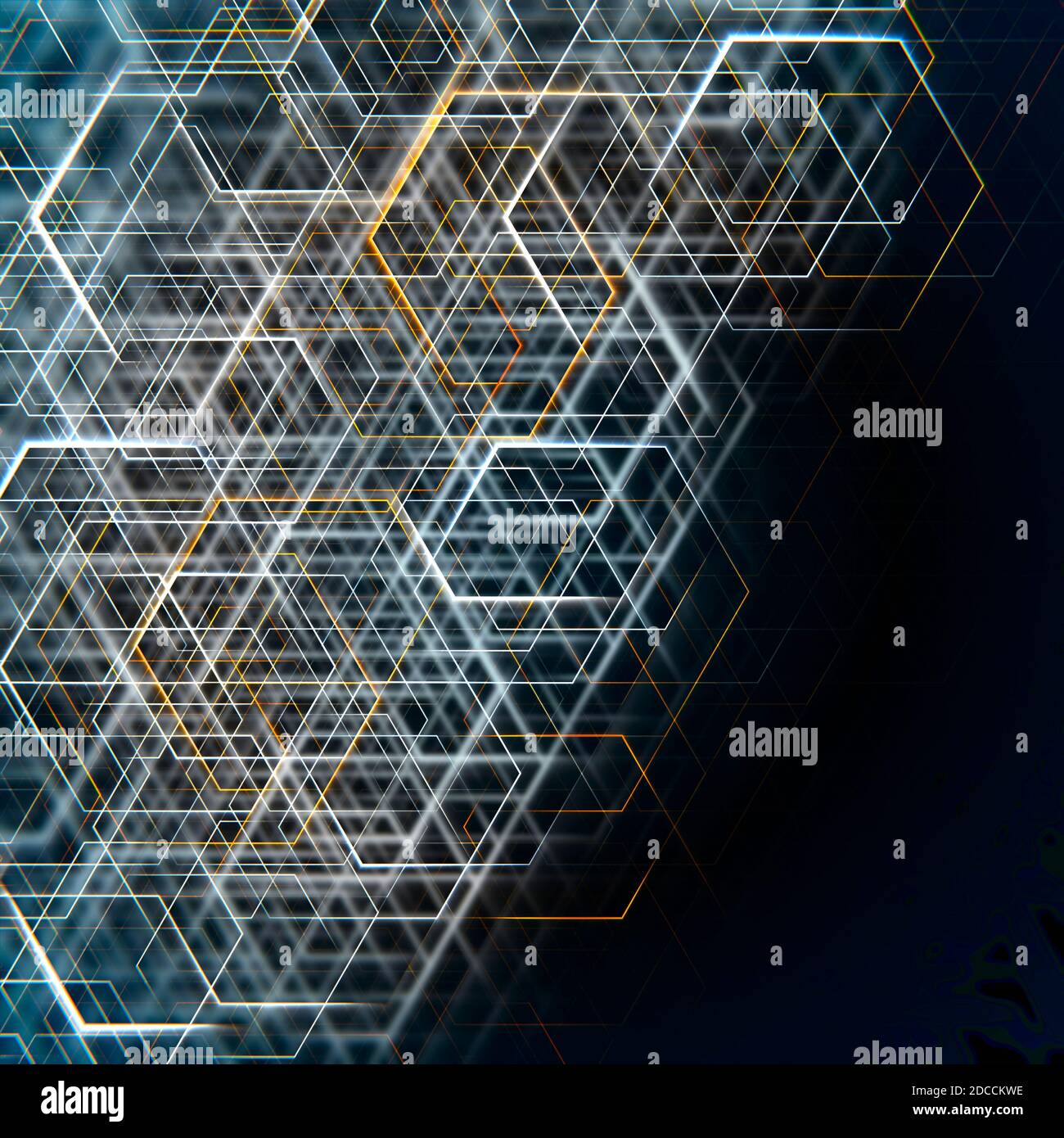 Abstract Depth Background Abstract and decorative hexagonal background, with depth of field Stock ...