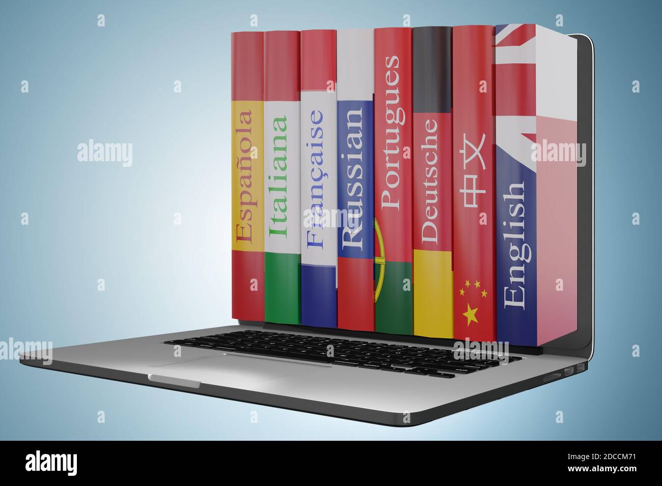 Language Learning Graphics 3d Online language learning concept - 3d rendering Stock Photo - Alamy