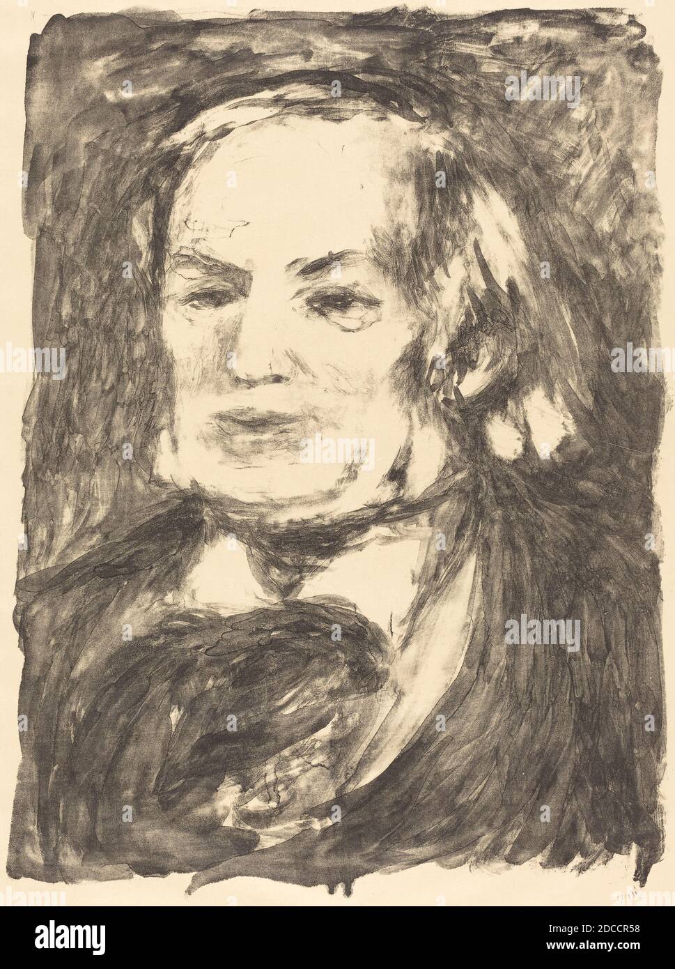 Auguste Renoir, (artist), French, 1841 - 1919, Richard Wagner, c. 1900, lithograph on japan paper Stock Photo