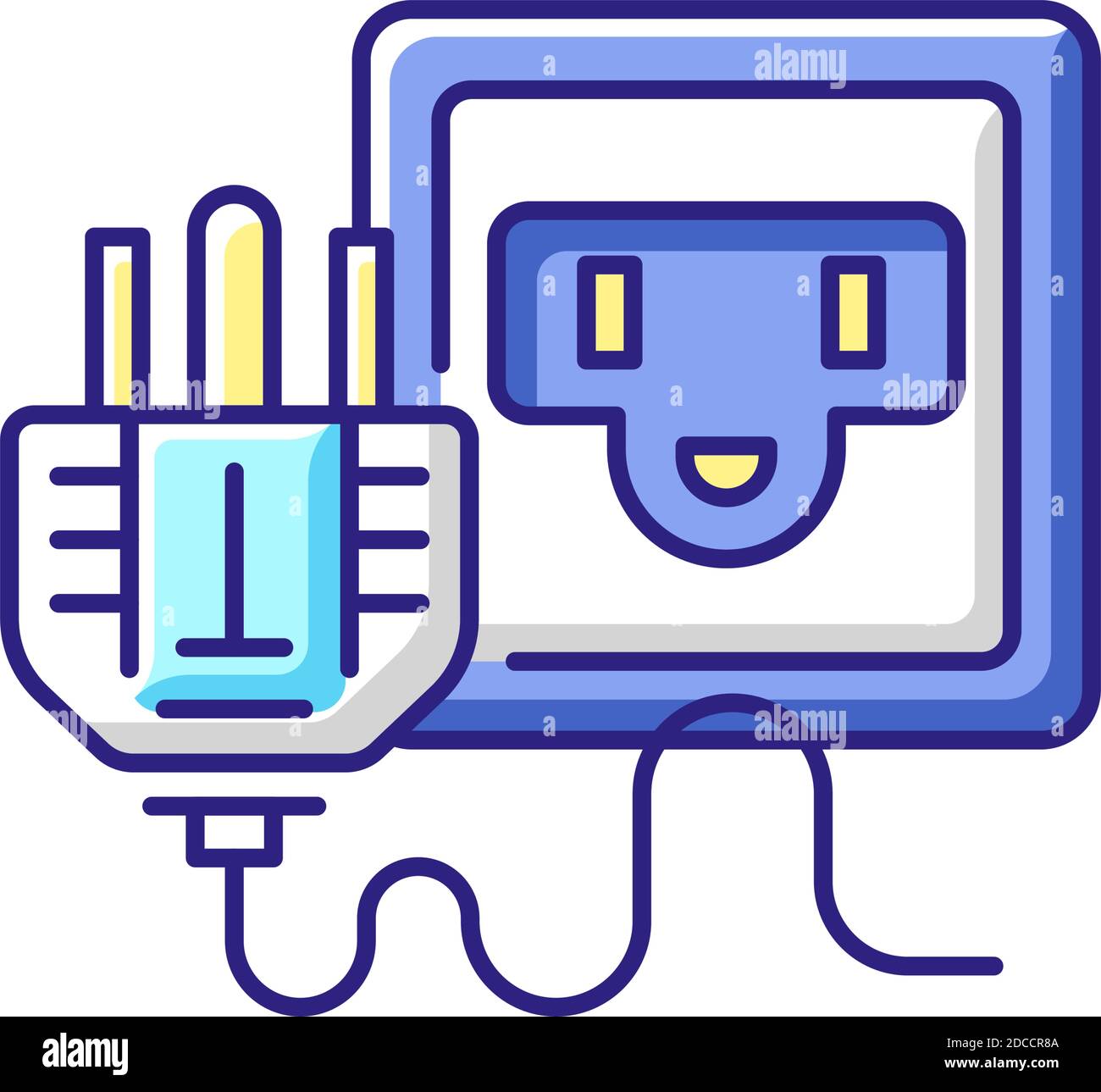Socket for power supply RGB color icon Stock Vector