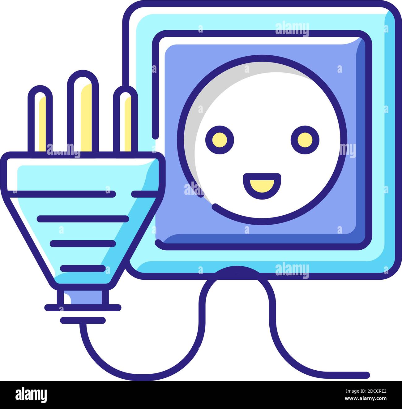 Insert for cable RGB color icon Stock Vector