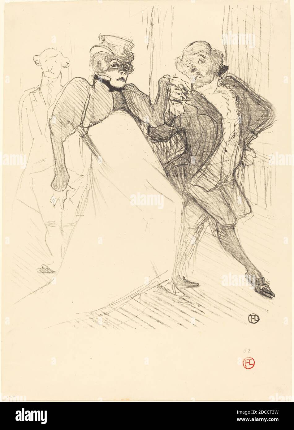 Henri de Toulouse-Lautrec, (artist), French, 1864 - 1901, Rejane and Galipaux in 'Madame Sans-Gêne' (Réjane et Galipaux dans 'Madame Sans-Gêne'), 1894, lithograph in black on velin paper Stock Photo