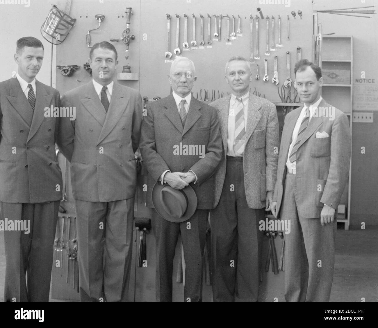 Ken Priestley, James Corley, James K. Moffit, Donald Cooksey, Harold A. Fidler. Photograph taken September 11, 1943 Stock Photo