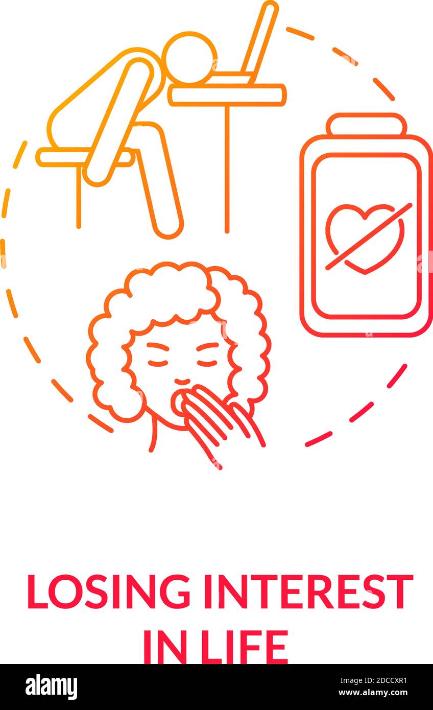 Losing interest in life concept icon. SAD symptom idea thin line