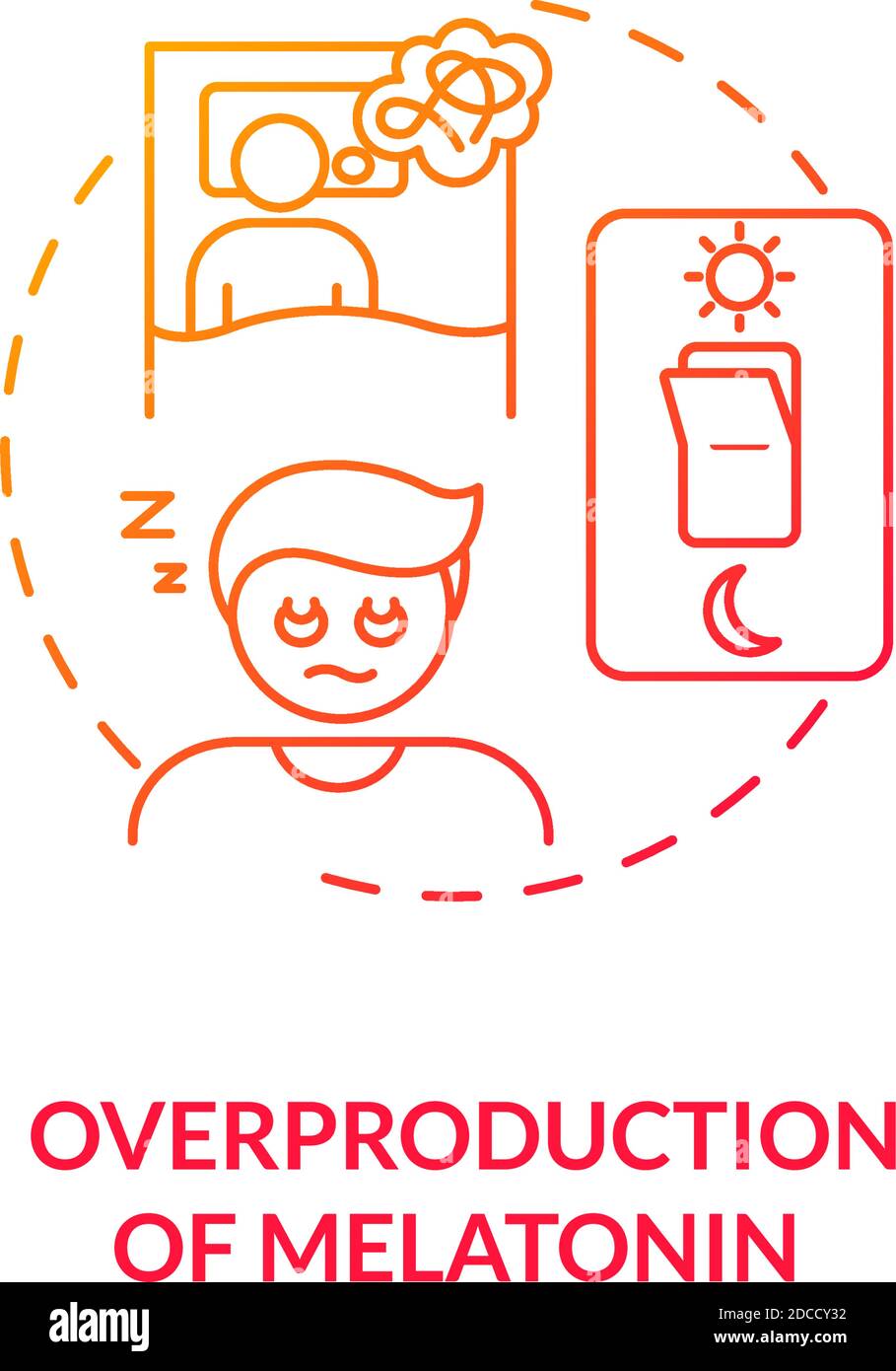 Melatonin overproduction concept icon Stock Vector Image & Art - Alamy