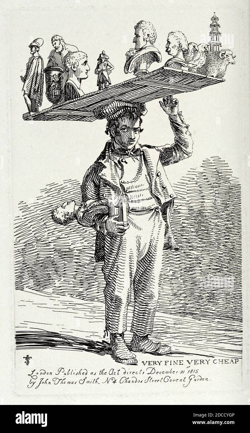 Traveling Salesman with Sculptures, 1815 Stock Photo Alamy