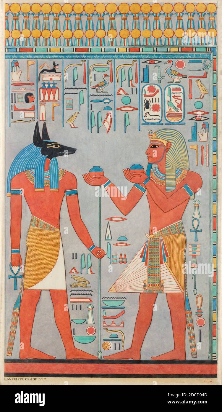 Egyptian gods anubis tomb painting hi-res stock photography and images ...
