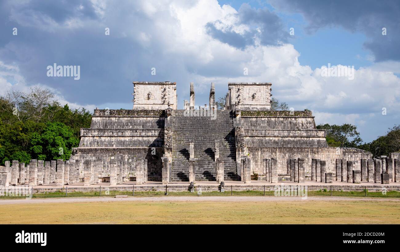Temple of the Warriors, Chichen Itza Mexico. Stock Photo