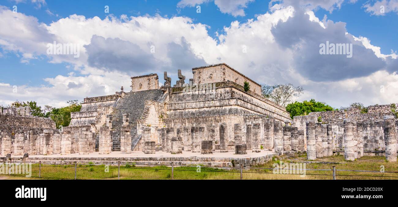 Temple of the Warriors, Chichen Itza Mexico. Stock Photo
