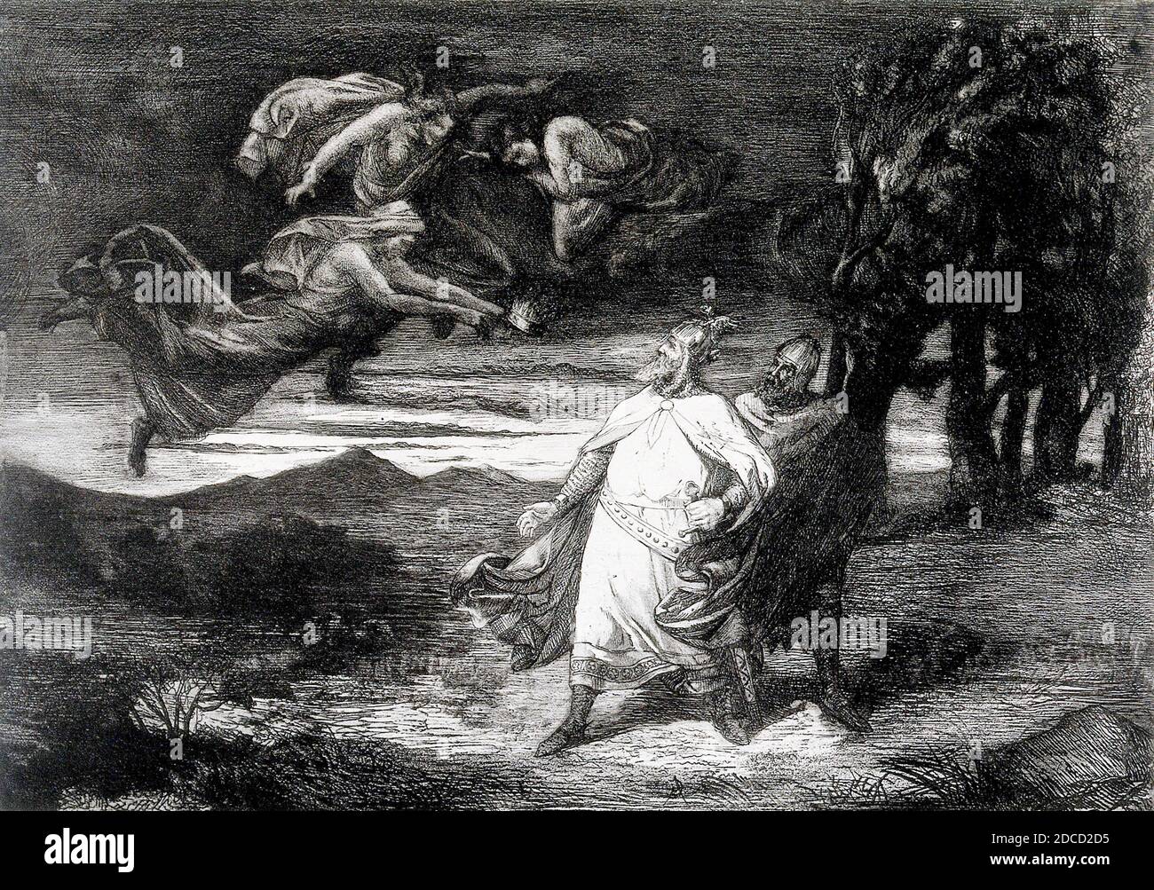 Macbeth and the Witches Stock Photo