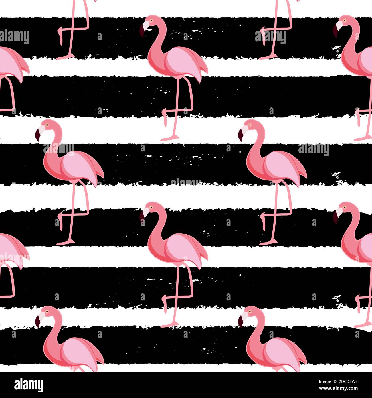 Cute Seamless Flamingo Pattern Illustration Stock Photo - Alamy
