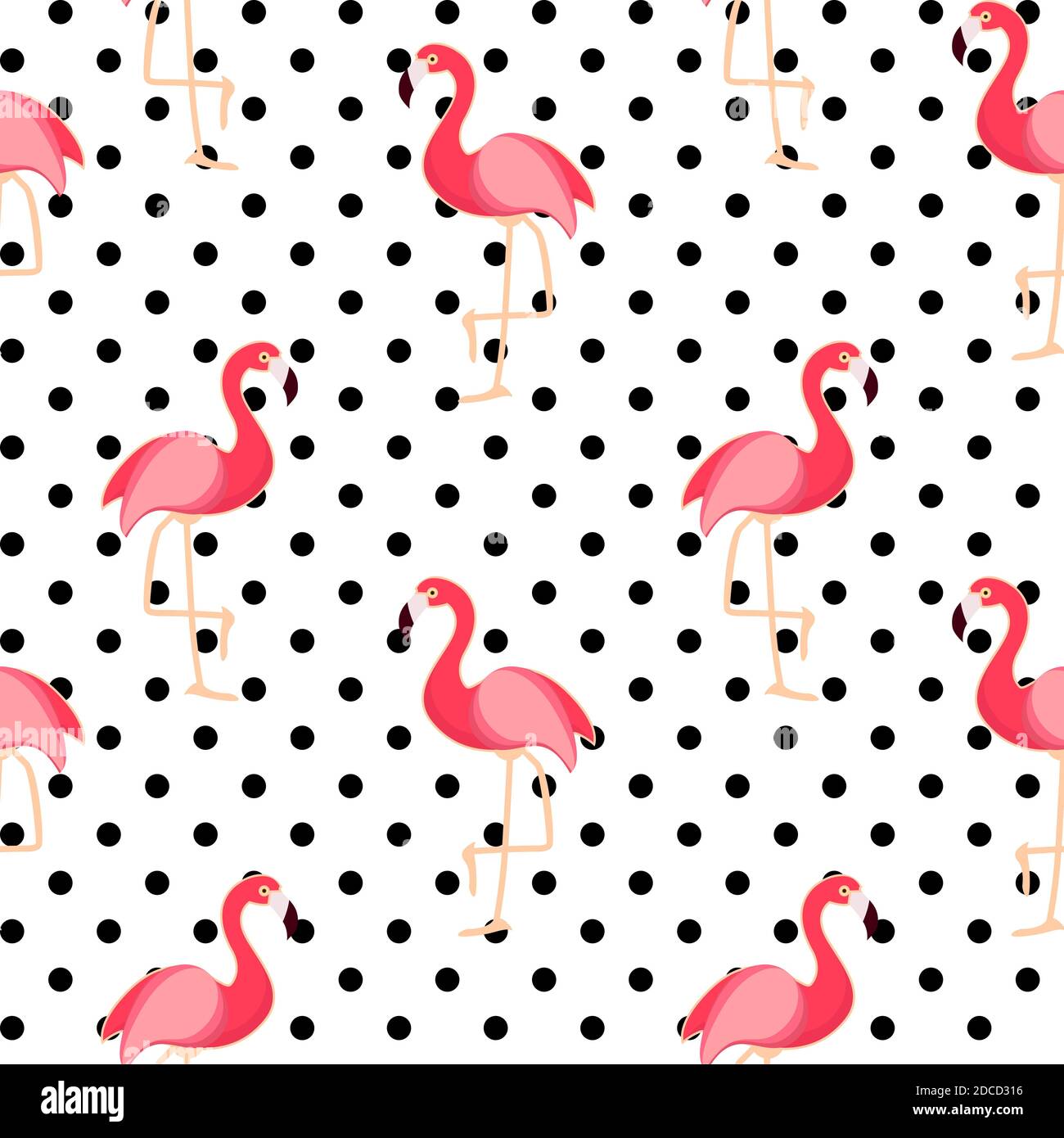 Cute Seamless Flamingo Pattern Illustration Stock Photo - Alamy