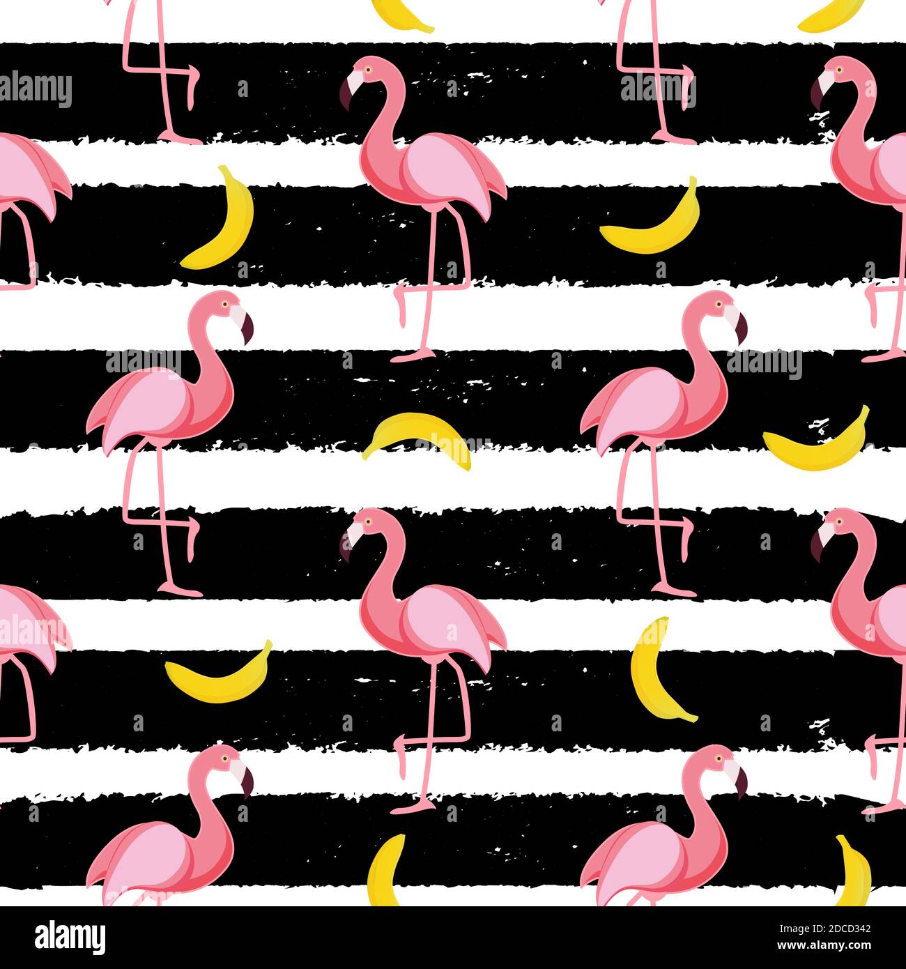 Cute Seamless Flamingo Pattern Illustration Stock Photo - Alamy