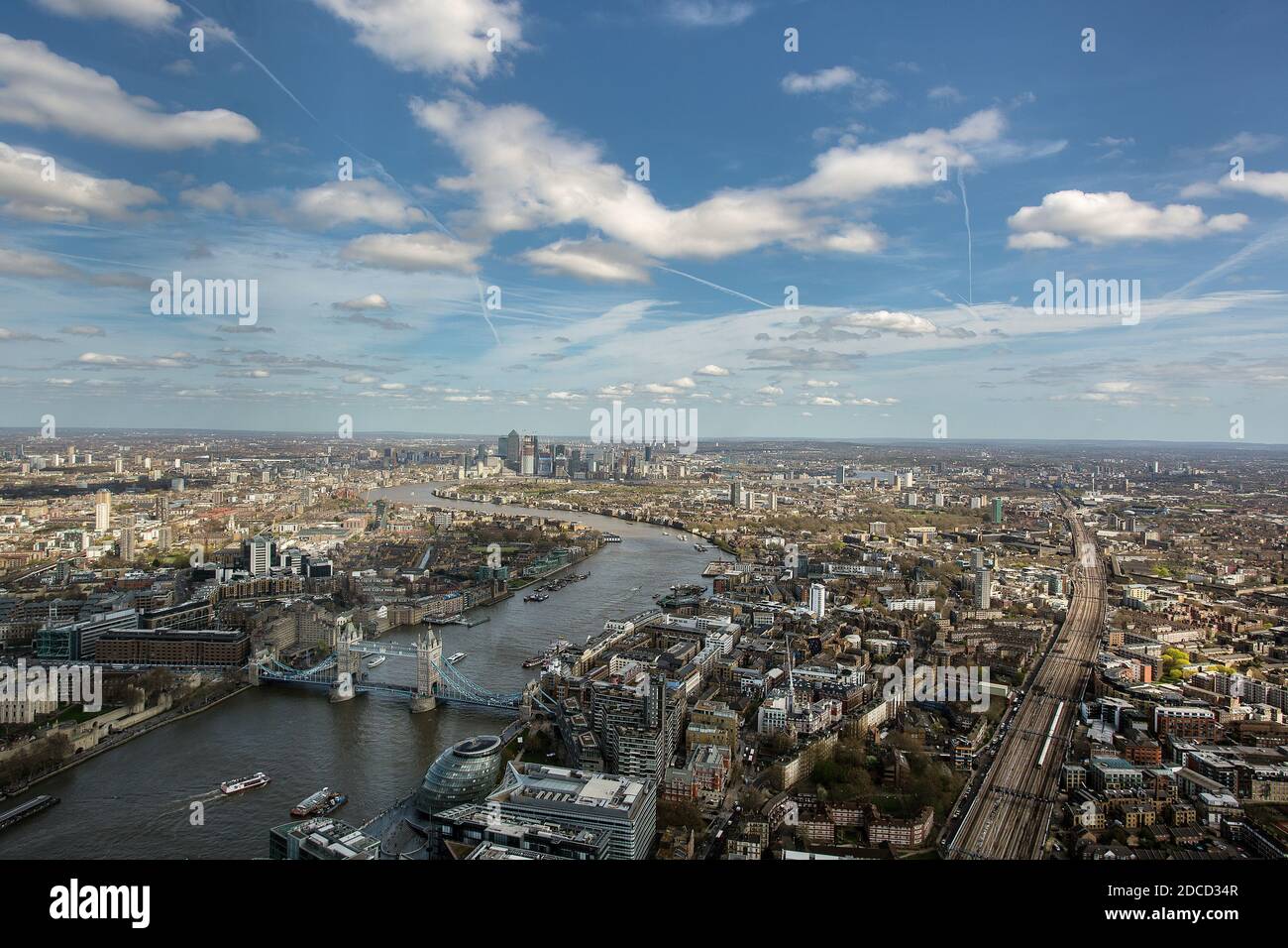 Great Britain / England /London /  View from The Shard to the Tower Bridge/ Stock Photo