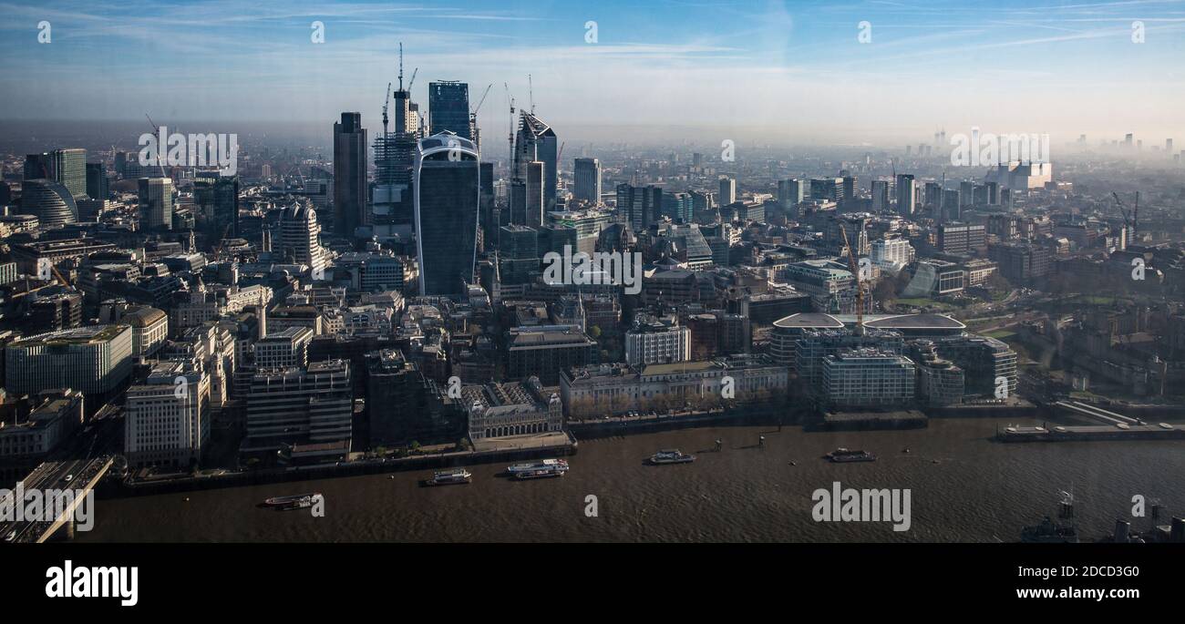 Great Britain / England /London /  View from The Shard to The City of London . Stock Photo