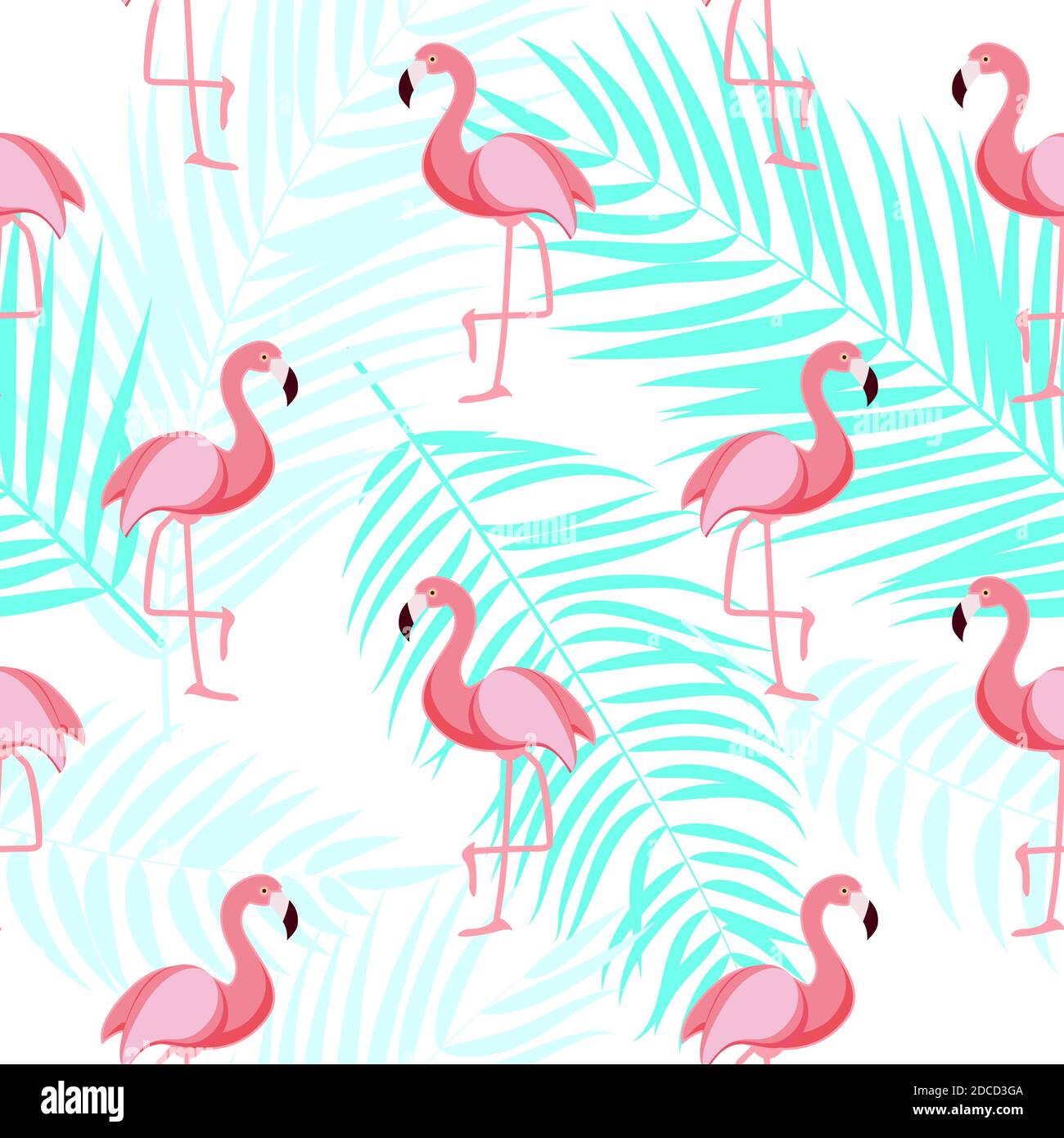 Cute Retro Seamless Flamingo Pattern Background Illustration Stock ...