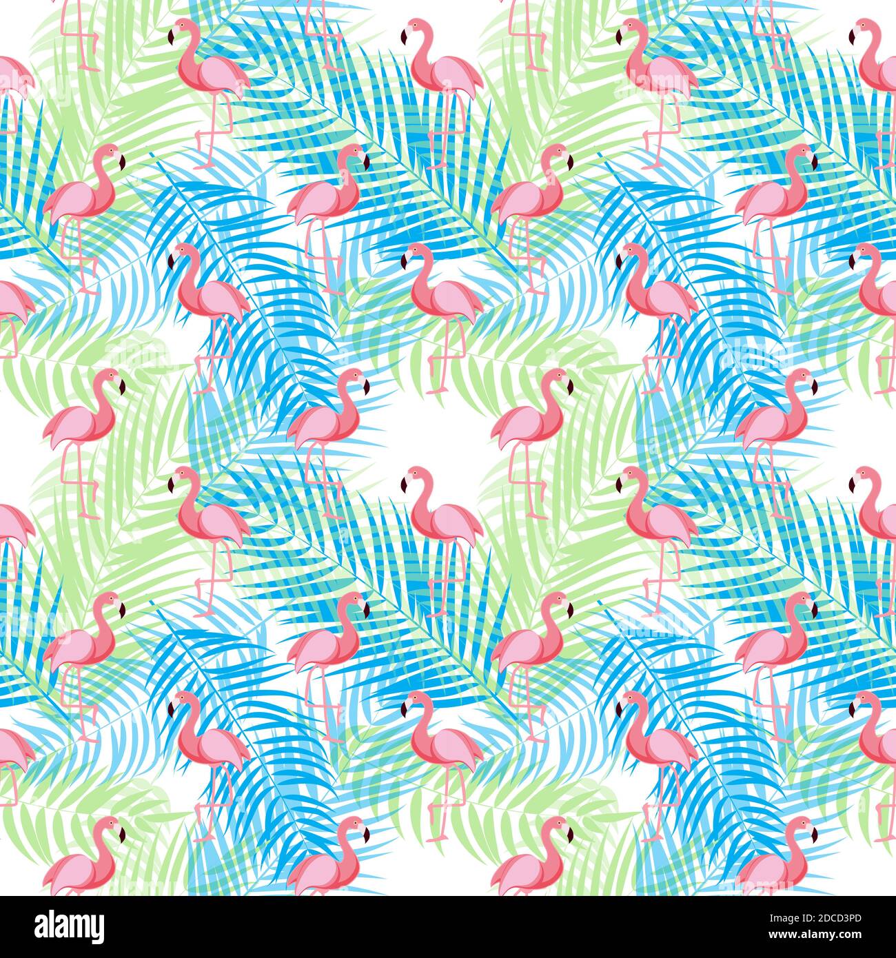 Cute Retro Seamless Flamingo Pattern Background Illustration Stock ...