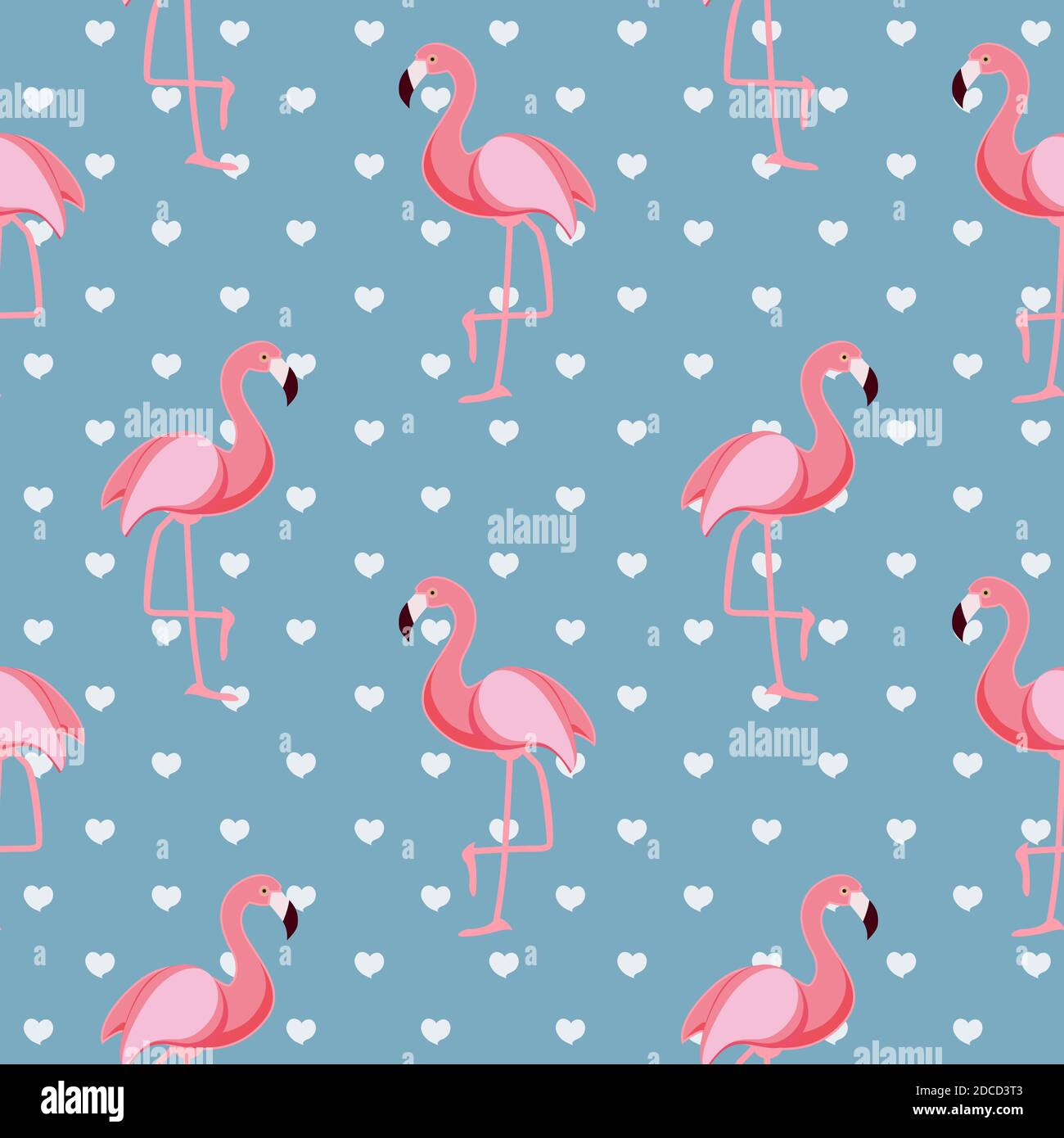 Cute Retro Seamless Flamingo Pattern Background Illustration Stock ...