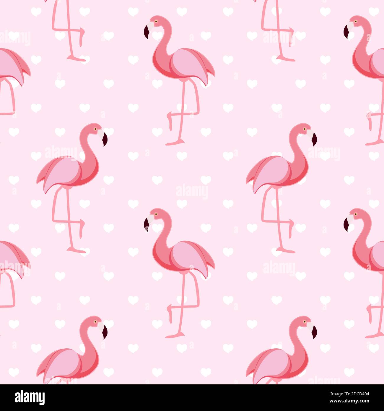 Cute Retro Seamless Flamingo Pattern Background Illustration Stock ...