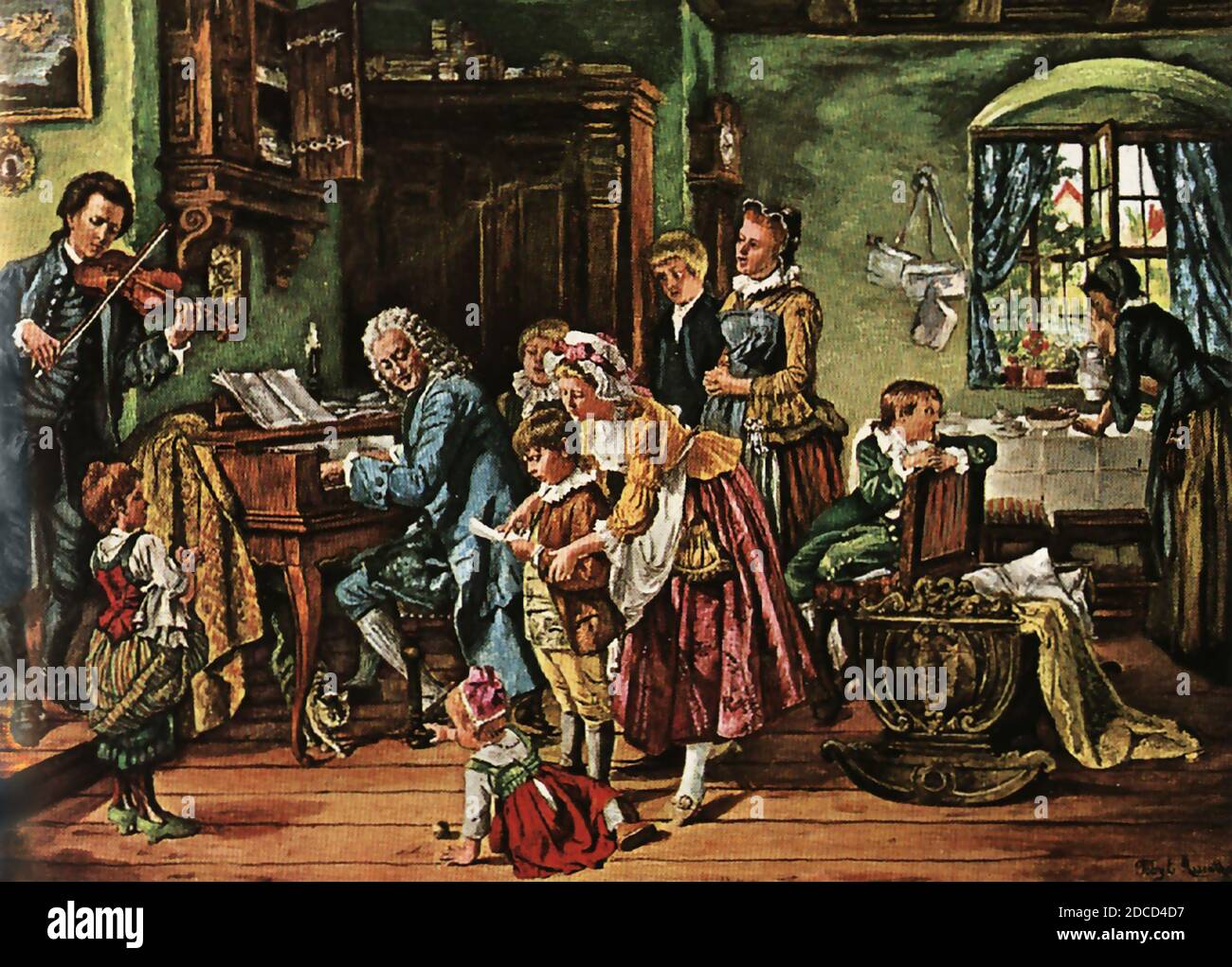 Johann Sebastian Bach and Family Stock Photo