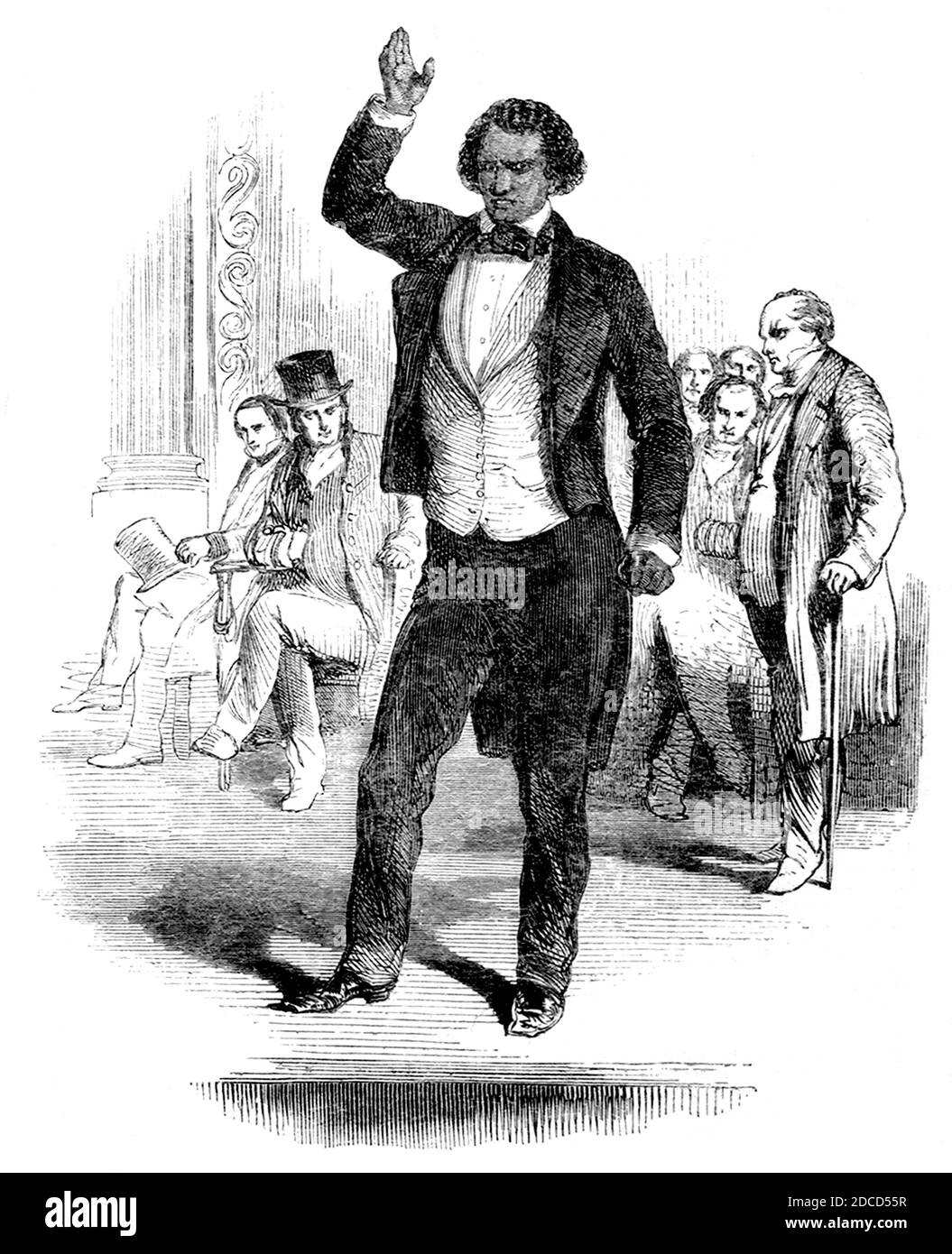 Frederick Douglass Denouncing Slaveholders, 1846 Stock Photo
