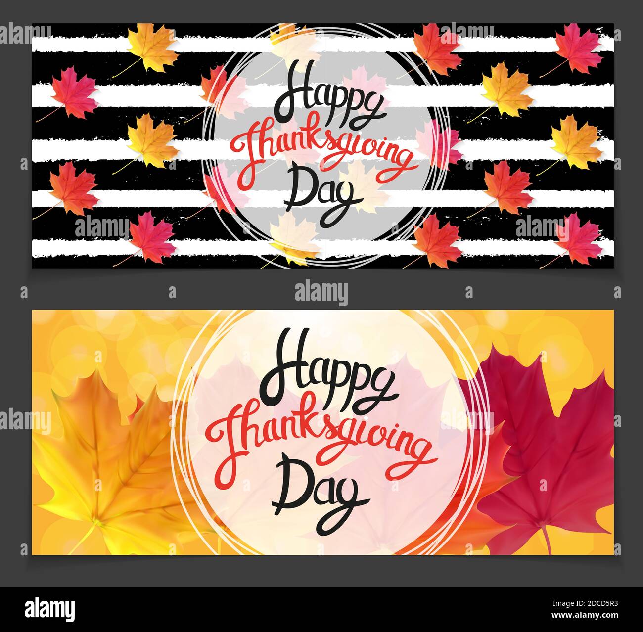 Happy Thanksgiving Day Background with Shiny Autumn Natural Leaves ...