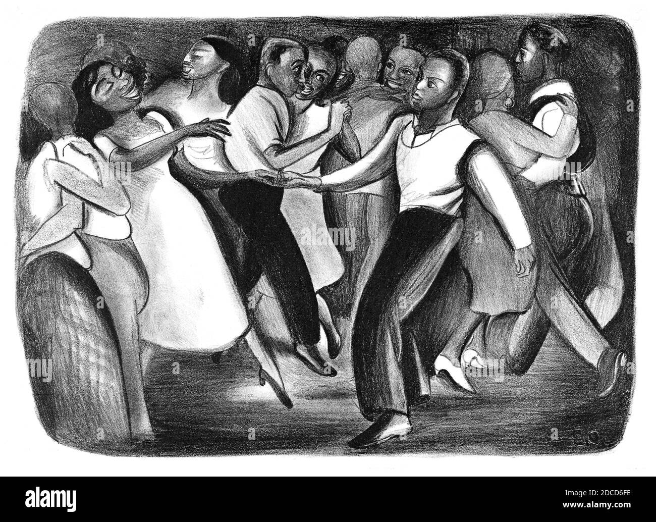 WPA Art, Harlem Street Dance Stock Photo
