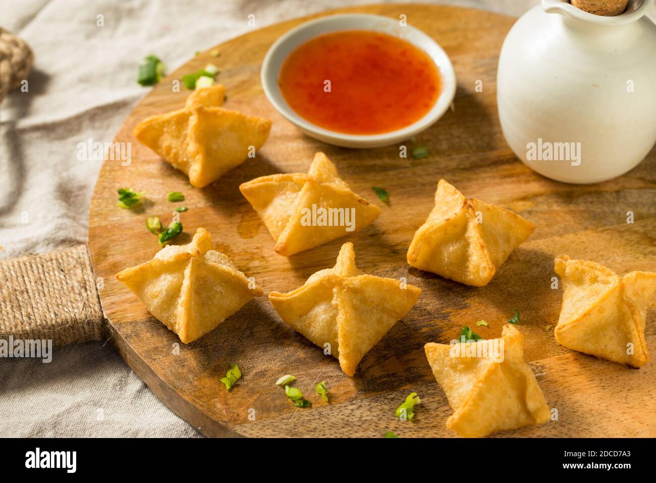 Homemade Fried Crab Rangoon Wontons with Dipping Sauce Stock Photo Alamy