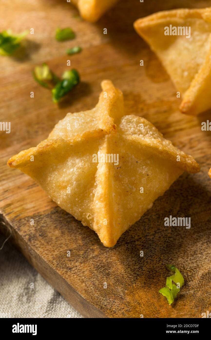 Homemade Fried Crab Rangoon Wontons with Dipping Sauce Stock Photo Alamy