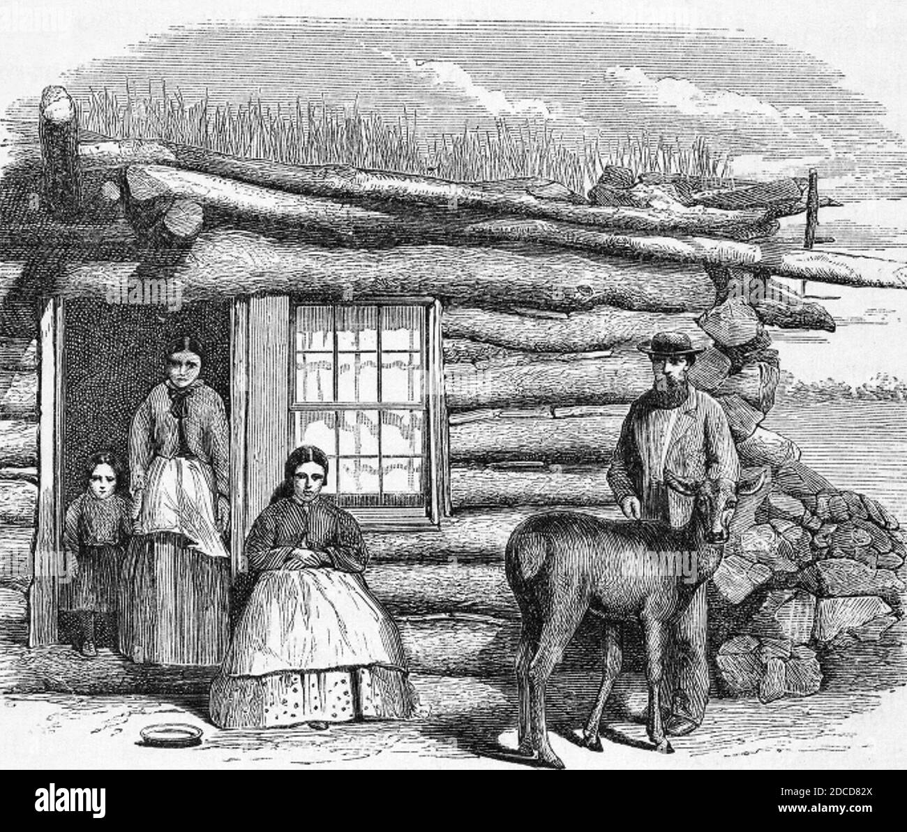 Family of Mormon Settlers, 1860s Stock Photo