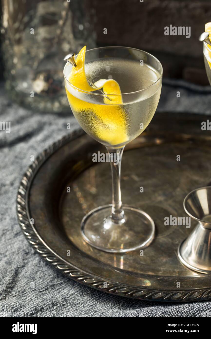Boozy Lemon Dry Gin Martini with Vermouth Stock Photo Alamy