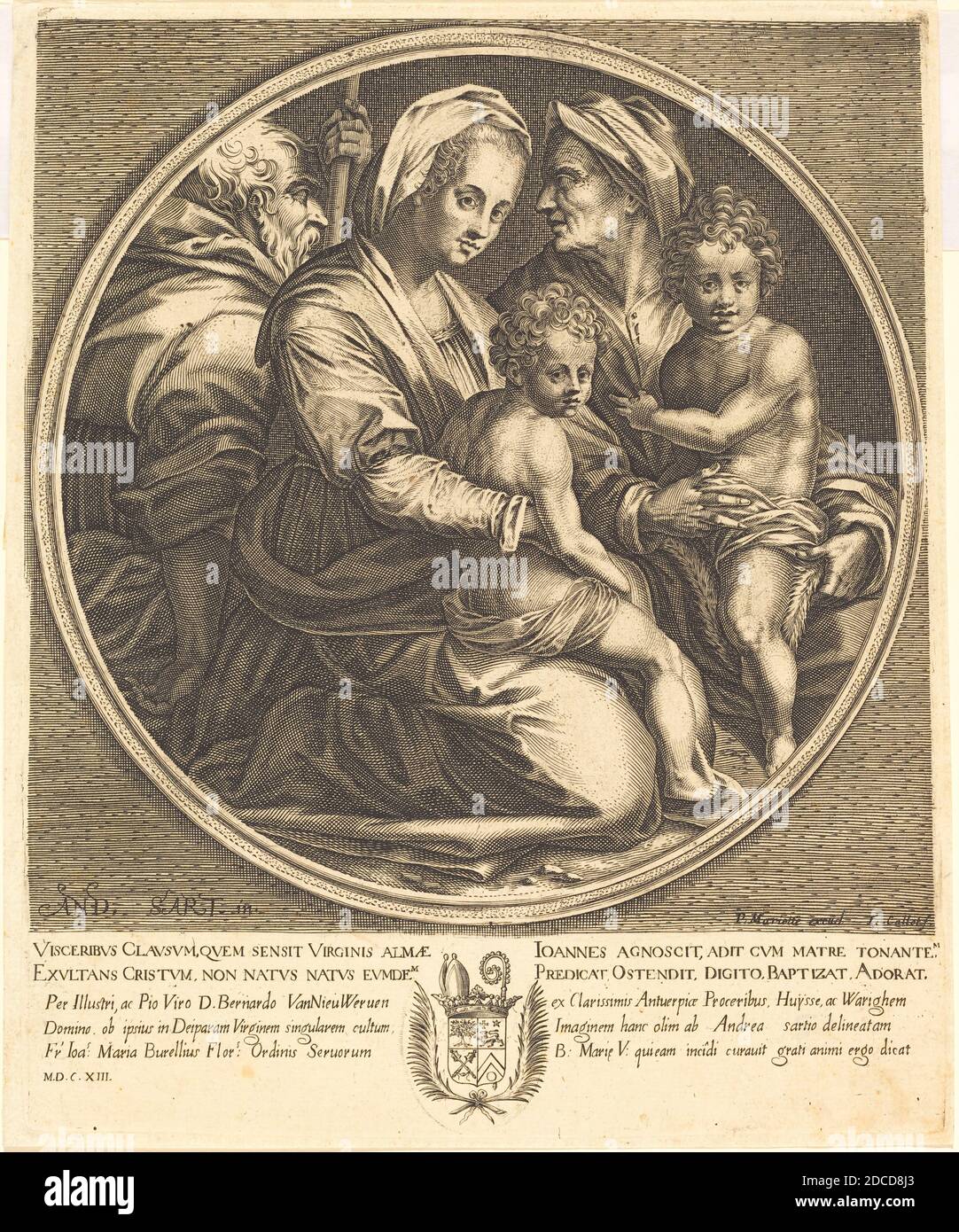 Jacques Callot, (artist), French, 1592 - 1635, Andrea del Sarto, (artist after), Florentine, 1486 - 1530, The Holy Family, engraving Stock Photo